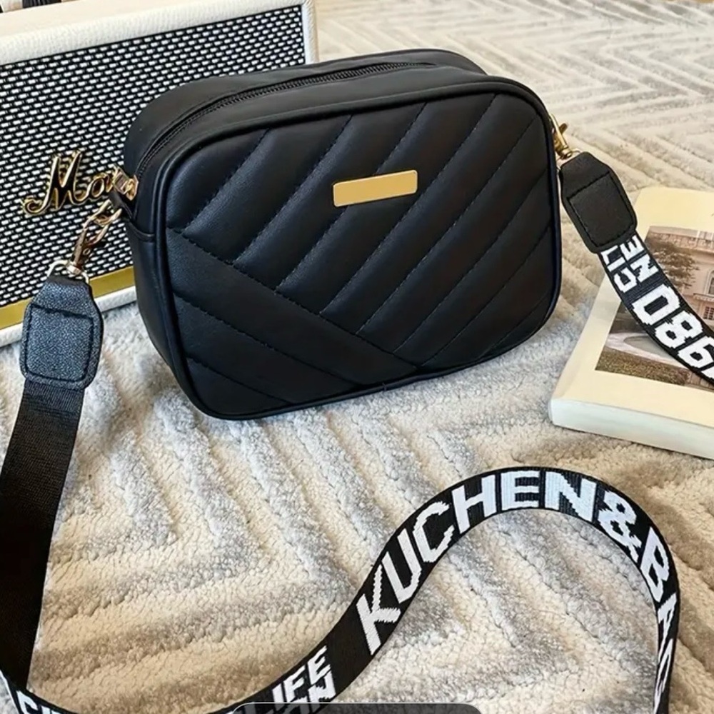 Black Quilted Crossbody Bag